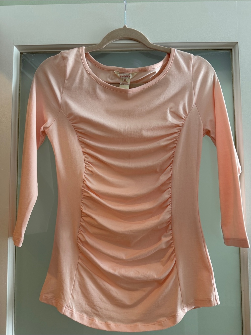 Sundance Light Peach Crewneck Long Sleeve Top